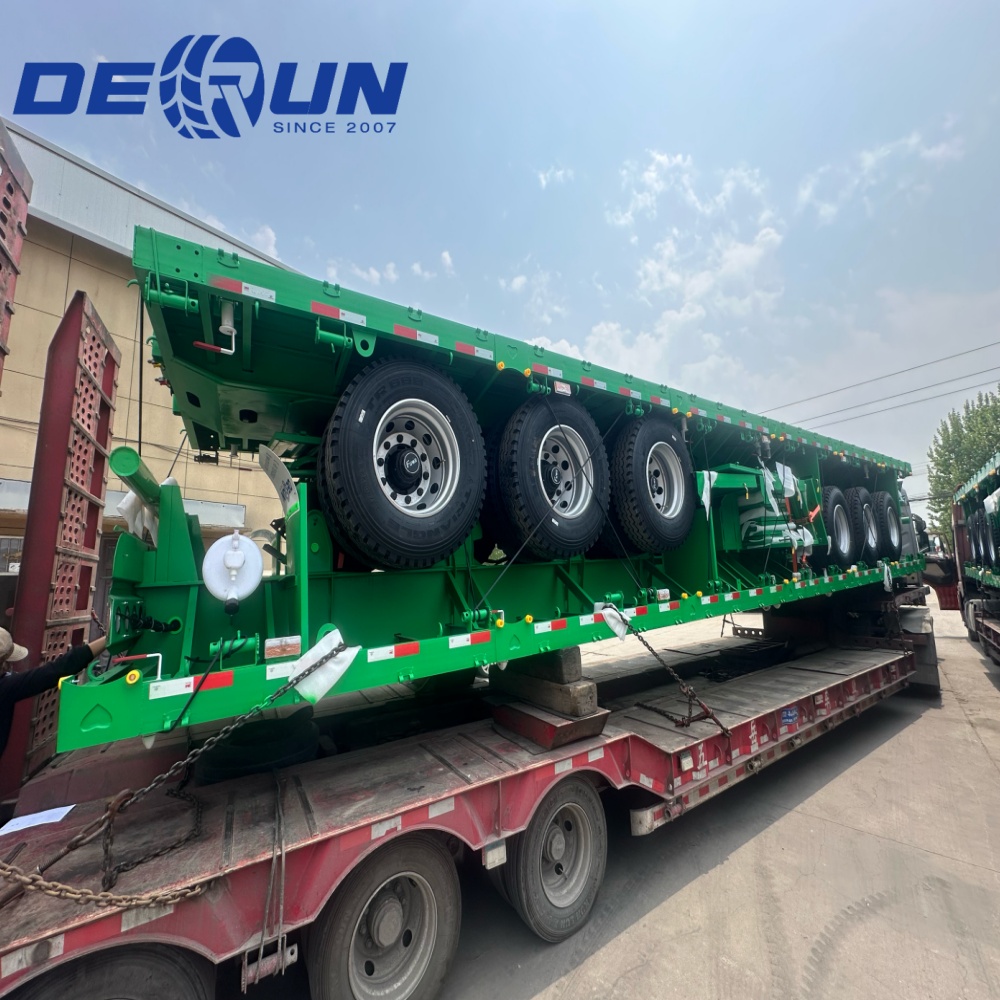 DERUN 4 μονάδες Tri-Aaxle Cargo Dropside Semi Trailer έχει σταλεί στην Αλγερία