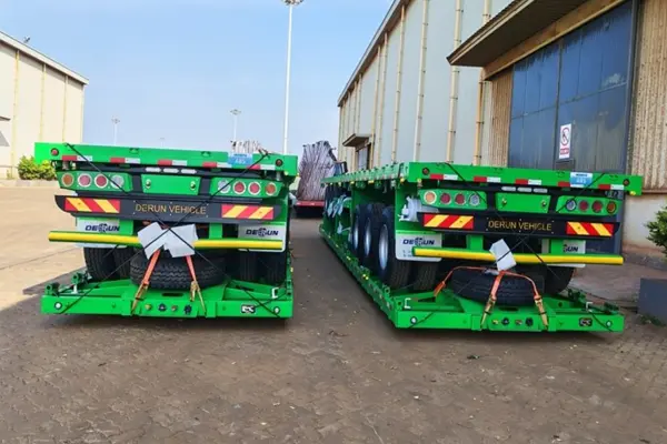 DERUN 4 μονάδες Tri-Aaxle Cargo Dropside Semi Trailer έχει σταλεί στην Αλγερία