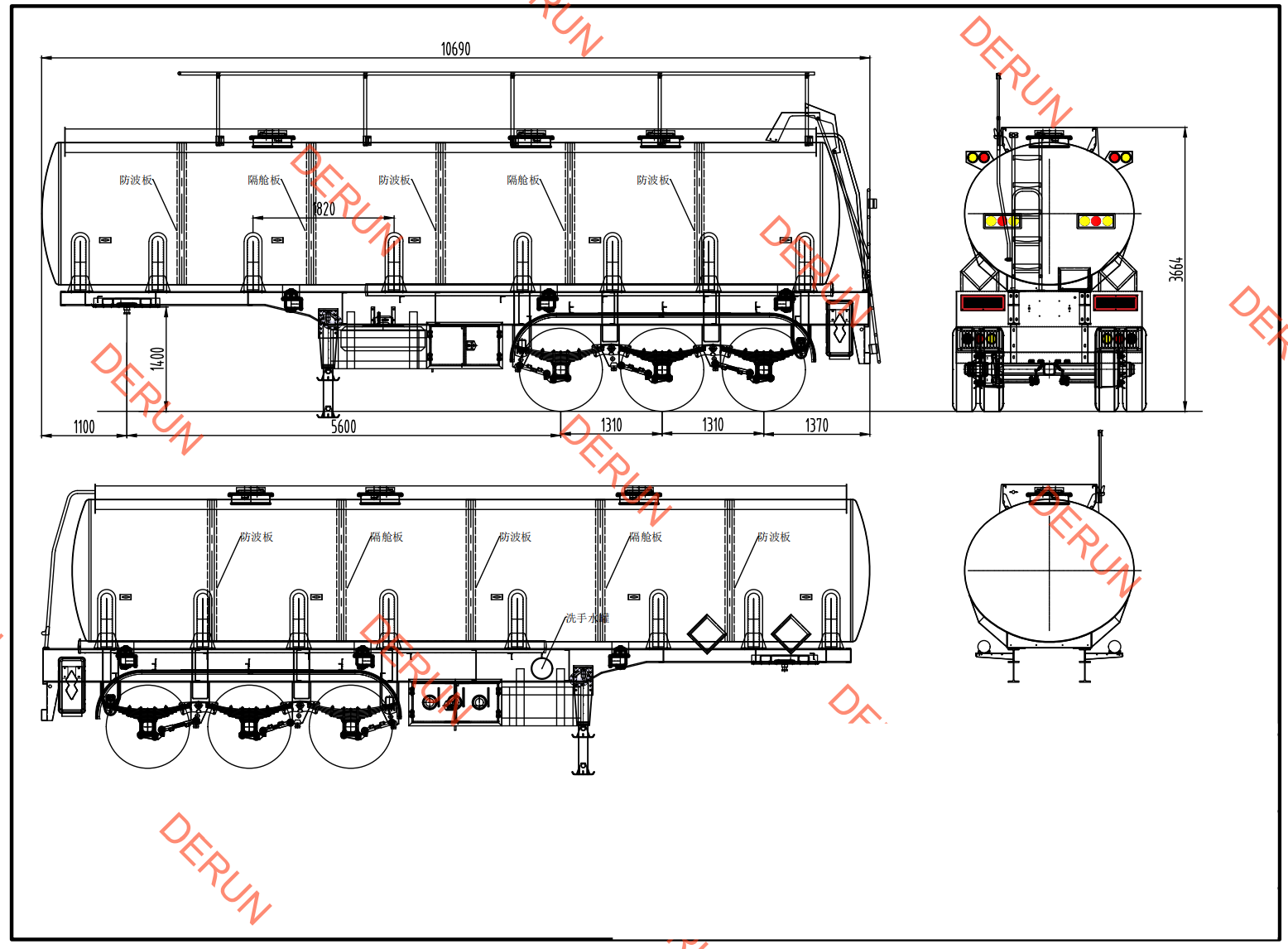 Σχέδιο 30 CBM SEMI TAIRER TANK TANE