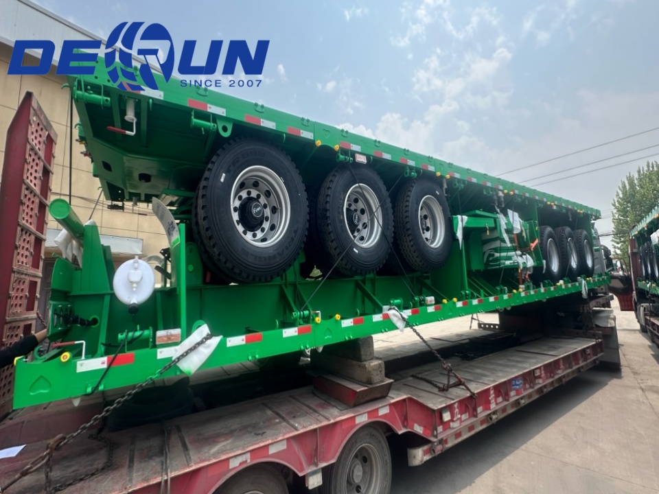 DERUN 4 μονάδες Tri-Aaxle Cargo Dropside Semi Trailer έχει σταλεί στην Αλγερία