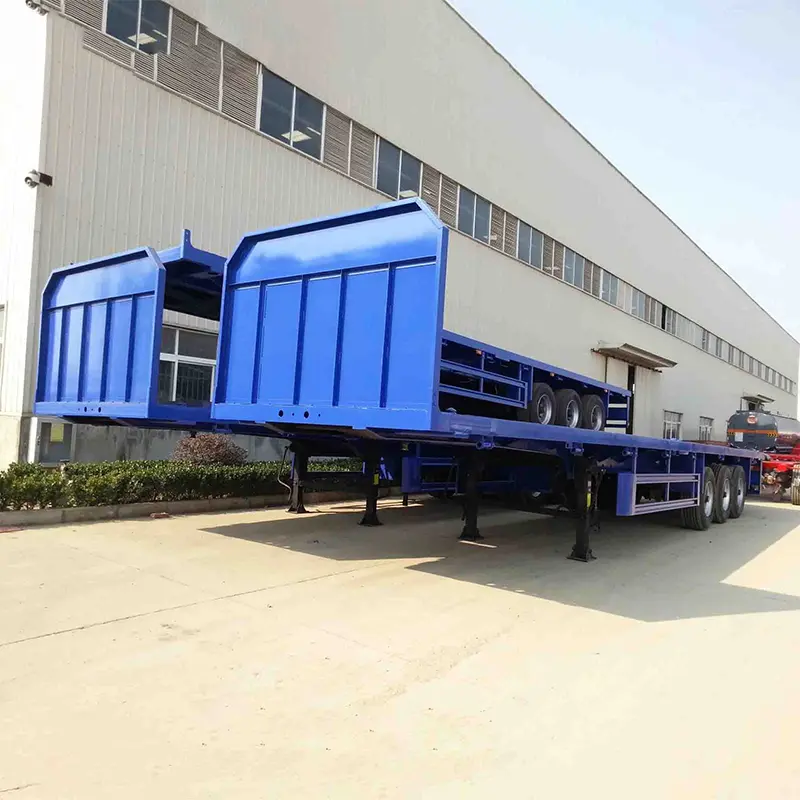 Derun Flatbed Semi Trailer με μπροστινό πίνακα