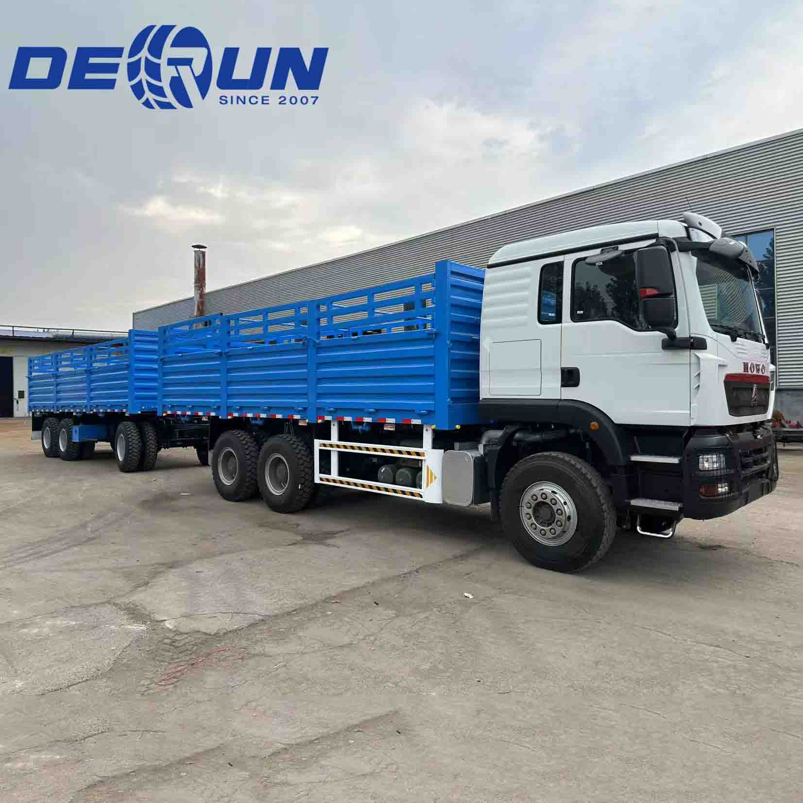 Sinotruk Howo TX 6x4 Φορτηγό φορτηγού φράχτη με ρυμουλκούμενο τραύματος 3 άξονα